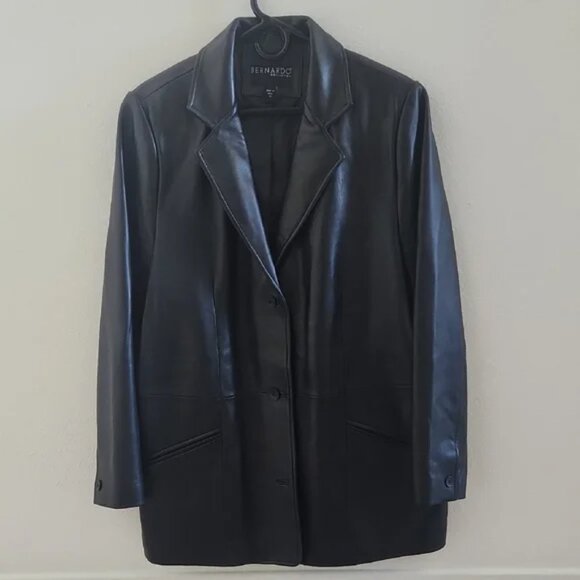 Bernardo Black Genuine Leather Jacket - Picture 1 of 7